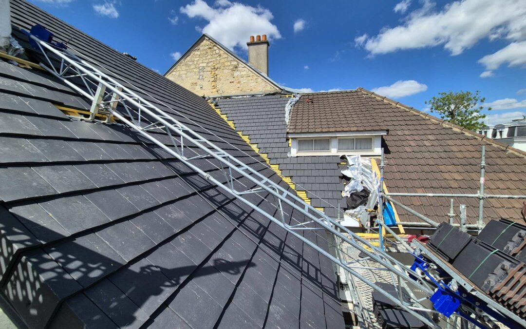 Chantier toiture ravalement au 46 rue capitaine Charton – La Varenne Saint Maur